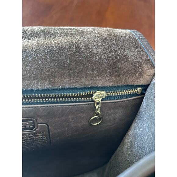 Rare Vintage BROWN Coach LEATHERWARE Classic Pouch Shoulder Bag mid-1970s - Picture 7 of 16